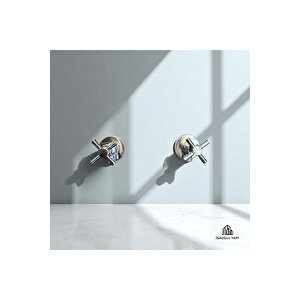 Krom Taharet Muslukları 2 Adet Set Pirinç Malzeme Gümüş Renk Taharat Muslukları