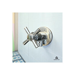 Krom Taharet Muslukları 2 Adet Set Pirinç Malzeme Gümüş Renk Taharat Muslukları