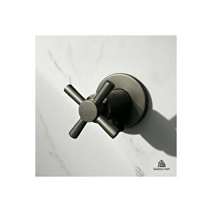 Siyah Taharet Musluğu Seti 2 Adet Pirinç Malzeme Mat Siyah Taharat Muslukları Siyah Ara Musluk