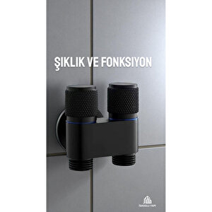 Siyah Taharat Musluğu Çiftli Taharet Musluğu Mat Siyah Taharetmatik Bağlanabilir Musluk