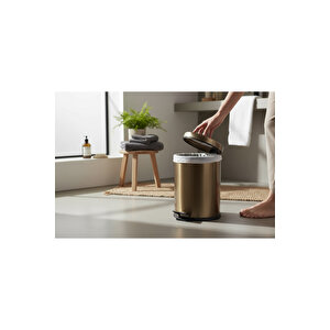 Eskitme Kova Antik Gold Çöp Kovası Pedallı Premium Tasarım Paslanmaz Çelik Materyal