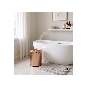 Bronz Çöp Kovası Banyo Mutfak Uyumlu Bakır Kova Klasik Vintage Model Metal