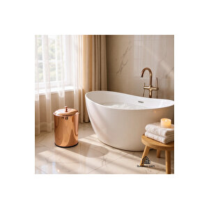 Bronz Çöp Kovası Banyo Mutfak Uyumlu Bakır Kova Klasik Vintage Model Metal