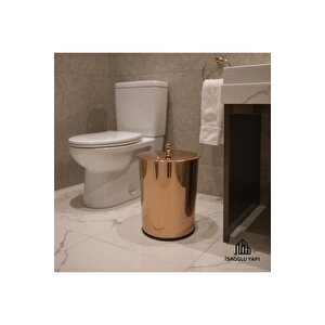 Bronz Çöp Kovası Banyo Mutfak Uyumlu Bakır Kova Klasik Vintage Model Metal