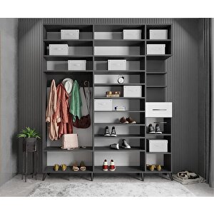 Trend 5 Kapaklı Portmanto Antrasit&beyaz P.b.t_6_225cm 225 cm