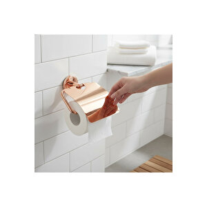 Banyo Tuvalet Kağıtlığı Bronz Bakır Renk Pirinç Malzeme Kapaklı Tuvalet Kağıtlığı Paslanmaz