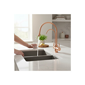 Bakır Arıtmalı Mutfak Bataryası Bronz Arıtmalı Armatür Özel Tasarım Arıtmalı Evye Armatür