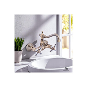 Antik Gold Duvardan Rustik Batarya Mutfak Ve Banyo Uyumlu Özel Seri Eskitme Renk