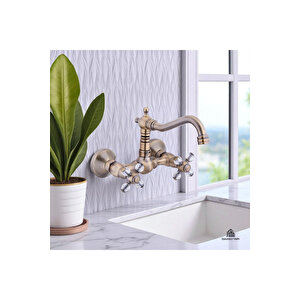 Antik Gold Duvardan Rustik Batarya Mutfak Ve Banyo Uyumlu Özel Seri Eskitme Renk