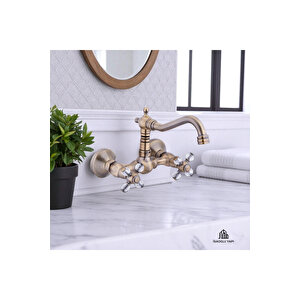 Antik Gold Duvardan Rustik Batarya Mutfak Ve Banyo Uyumlu Özel Seri Eskitme Renk