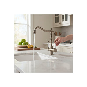 Antik Gold Rustik Arıtmalı Batarya Pirinç Materyal Arıtmalı Armatür