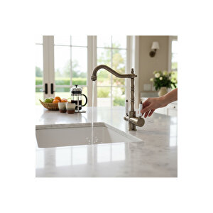 Antik Gold Rustik Arıtmalı Batarya Pirinç Materyal Arıtmalı Armatür