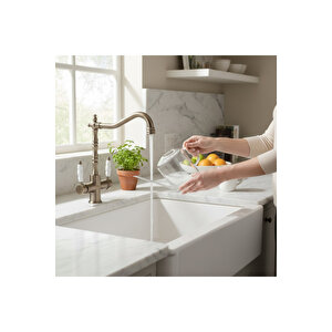 Antik Gold Rustik Arıtmalı Batarya Pirinç Materyal Arıtmalı Armatür