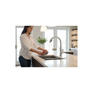 Spiralli Mutfak Bataryası Uzayan Sistem Evye Armatür Gizli Spiralli Kireç Tutmayan Renk