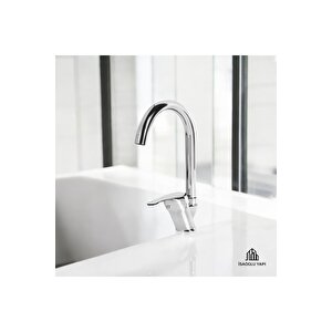 Mutfak Bataryası Pirinç Malzeme 5 Yıl Garantili Evye Musluğu Modern Tasarım Krom Renk Armatür