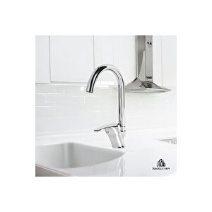 Mutfak Bataryası Pirinç Malzeme 5 Yıl Garantili Evye Musluğu Modern Tasarım Krom Renk Armatür