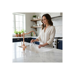 Bakır Arıtıcılı Musluk Avangart Tasarım Bronz Arıtma Özellikli Mutfak Eviye Armatürü