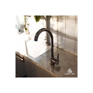 Bronz Mutfak Bataryası Bakır Evye Musluğu Modern Tasarım Pirinç Materyal 5 Yıl Garantili