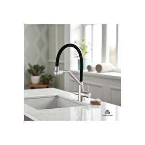 Mat Krom Arıtmalı Spiralli Batarya Uzayan Sistem Leke Kireç Tutmaz Özel Renk Musluk