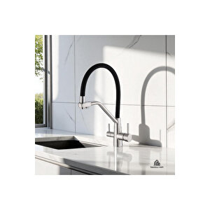 Mat Krom Arıtmalı Spiralli Batarya Uzayan Sistem Leke Kireç Tutmaz Özel Renk Musluk