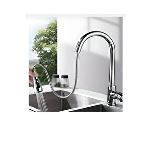 Spiralli Mutfak Bataryası Uzayan Sistem Tazzik Ve Basınç Ayarlı Duşlama Özellikli Armatür