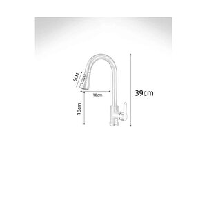Spiralli Mutfak Bataryası Uzayan Sistem Tazzik Ve Basınç Ayarlı Duşlama Özellikli Armatür