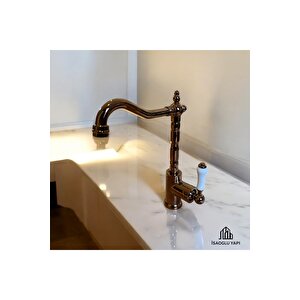 Bakır Zen Design Mutfak Bataryası Rustik Tasarım Evye Armatür Bronz