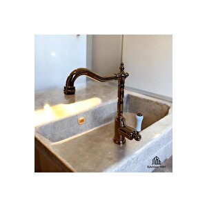 Bakır Zen Design Mutfak Bataryası Rustik Tasarım Evye Armatür Bronz