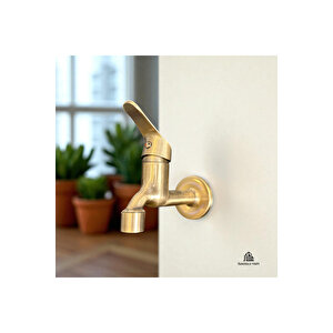 Antik Gold Musluk Duvardan Aç Kapa Eskitme Gold Mix Musluk Pirinç Paslanmaz