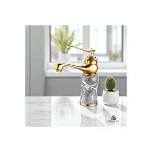 Gold Lavabo Bataryası Özel Tasarım Klasik Gold Armatür 5 Yıl Garantili