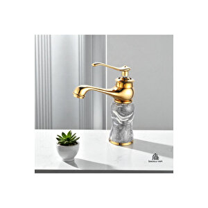 Gold Lavabo Bataryası Özel Tasarım Klasik Gold Armatür 5 Yıl Garantili