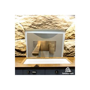 Antik Gold Duvardan Ankastre Batarya Ankastre Lavabo Armatürü Pirinç