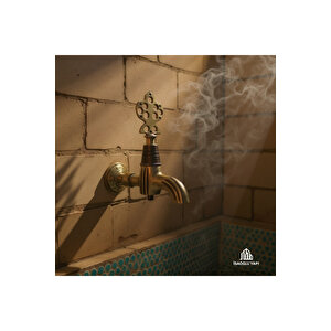 Antik Gold Kurna Musluğu İkili Set Pirinç Osmanlı Muslukları Kurna Musluğu