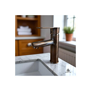 Mat Bakır Lavabo Bataryası Bakır Eskitme Armatür Pirinç Malzeme