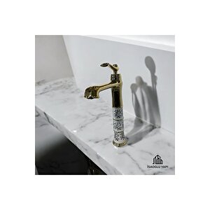 Gold Çanak Lavabo Bataryası Vintage Çanak Armatür Gold Batarya