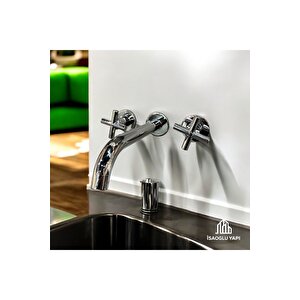 Ankastre Lavabo Bataryası Gümüş Gpd Lavabo Bataryası Duvardan