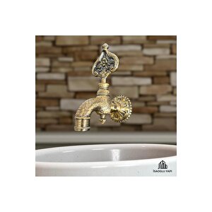 Antik Gold Kurna Musluğu Vintage Tasarım Özel Yapım Eskitme Osmanlı Hamam Musluk