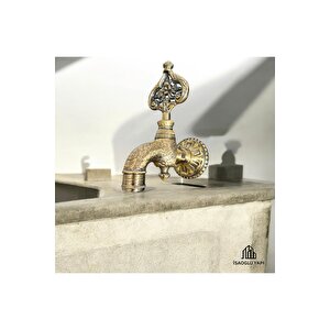 Antik Gold Kurna Musluğu Vintage Tasarım Özel Yapım Eskitme Osmanlı Hamam Musluk