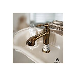 Bronz Lavabo Bataryası Bakır Vintage Armatür Country Klasik Armatür