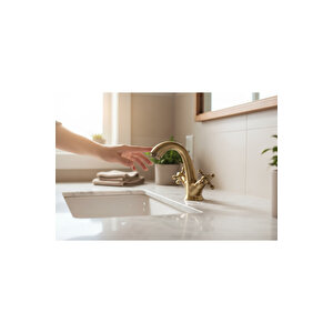 Antik Gold Vintage Lavabo Armatür Koç Tasarım Özel Seri Lavabo Bataryası Pirinç Malzeme