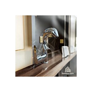 Lavabo Bataryası Özel Tasarım Balık Motifli Doğal Akışlı Banyo Armatür