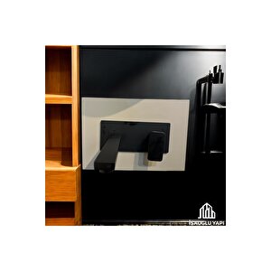 Mat Siyah Ankastre Lavabo Bataryası Duvardan Ankastre Lavabo Armatür