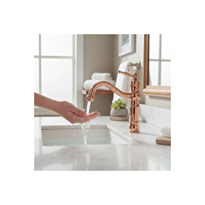 Bakır Lavabo Bataryası Avangart Bronz Özel Tasarım Lavabo Armatür Pirinç Materyal Bakır Renk