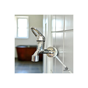 Krom Musluk Duvardan Aç Kapa Mix Musluk Pirinç Paslanmaz Musluk