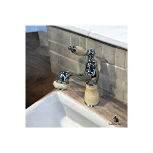 Krom Lavabo Bataryası Bal Mumu Tasarım Mermerli Lavabo Armatür Pirinç Paslanmaz Uzayabilen Sistem