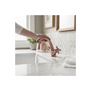 Bakır Lavabo Armatür Vintage Klasik Tasarım Özel Seri Bronz Lavabo Bataryaso