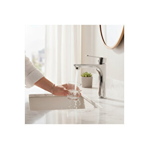 Lavabo Bataryası Yüksek Model Kolay Abdest Tulipa Serisi Pirinç Malzeme Leke Ve Kireç Tutmaz