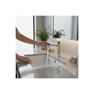 Lavabo Bataryası Yüksek Model Kolay Abdest Tulipa Serisi Pirinç Malzeme Leke Ve Kireç Tutmaz