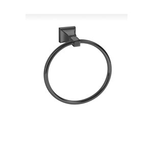 Mat Siyah Banyo Havluluk Oval Tasarım Siyah Havluluk Pirinç Malzeme