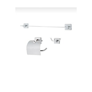 Havluluk Tuvalet Kağıtlık İkili Bornozluk Komple Set Pirinç Paslanmaz Premium Banyo Seti